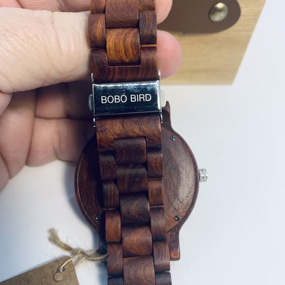 BOBO BIRD Natural Wooden Watch Unisex Adjustable With Wooden Drawer Box New - Picture 9 of 16